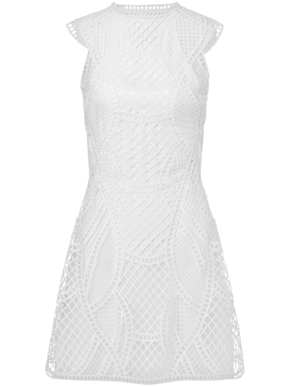Alberta Ferretti 刺绣露背迷你连衣裙 - 白色