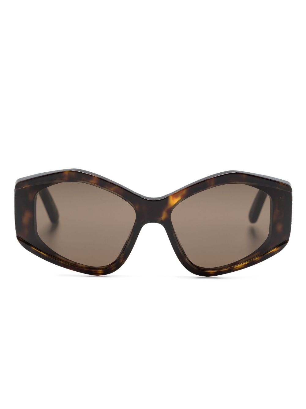 Balenciaga Eyewear logo印花猫眼框太阳眼镜 - 褐色
