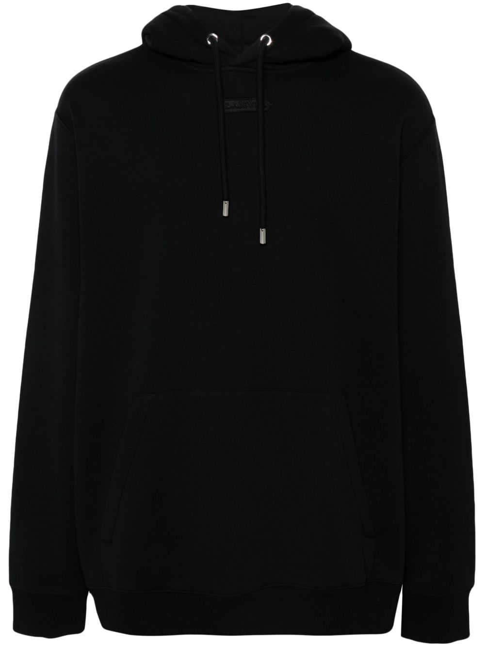 Lanvin logo刺绣棉连帽衫 - 黑色