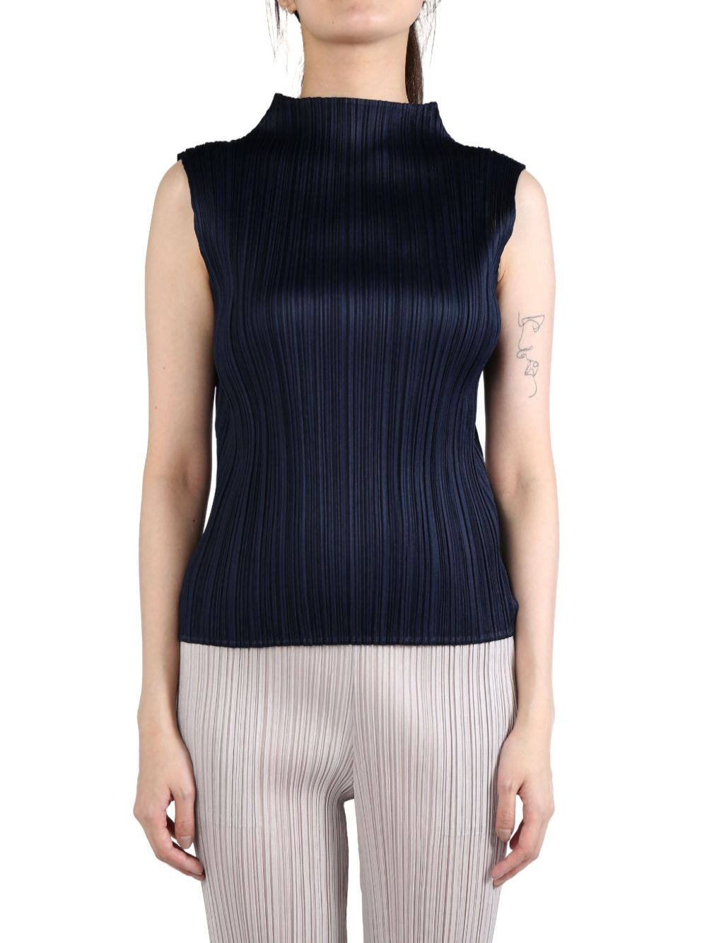 Pleats Please Issey Miyake plissé-effect vest - 蓝色