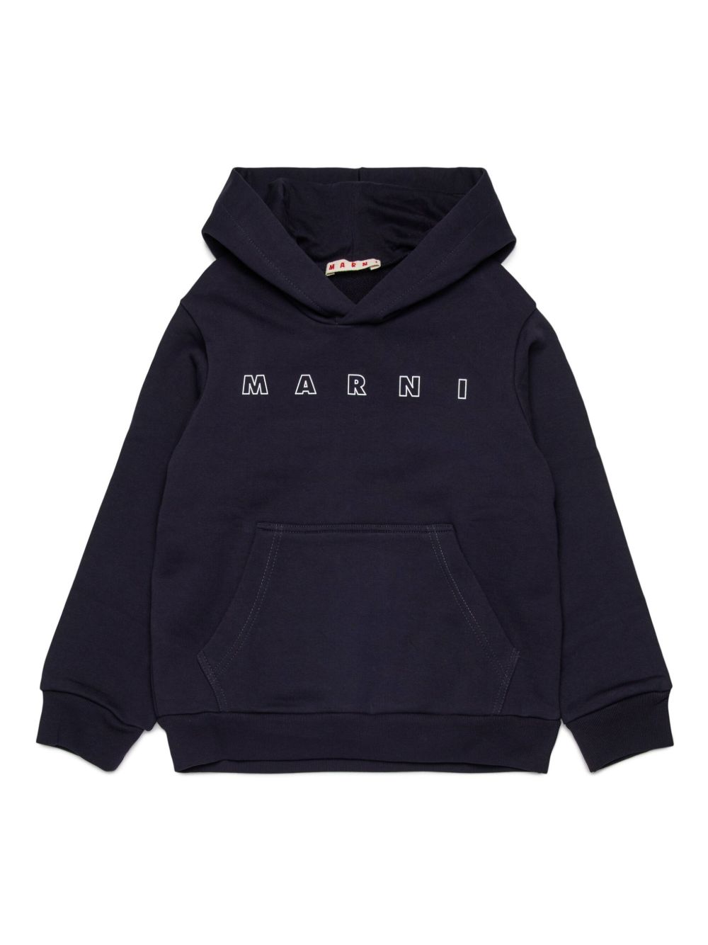 Marni Kids logo印花连帽衫 - 蓝色