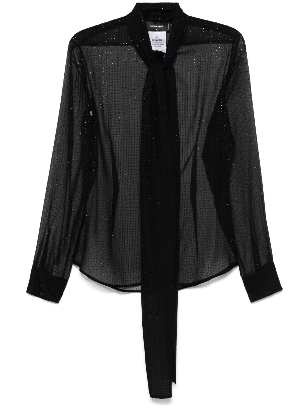 DSQUARED2 丝绸雪纺衬衫 - 黑色