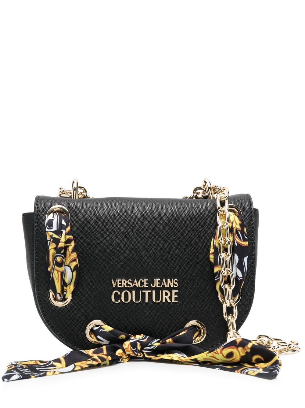 Versace Jeans Couture 巴洛克细节单肩包 - 黑色