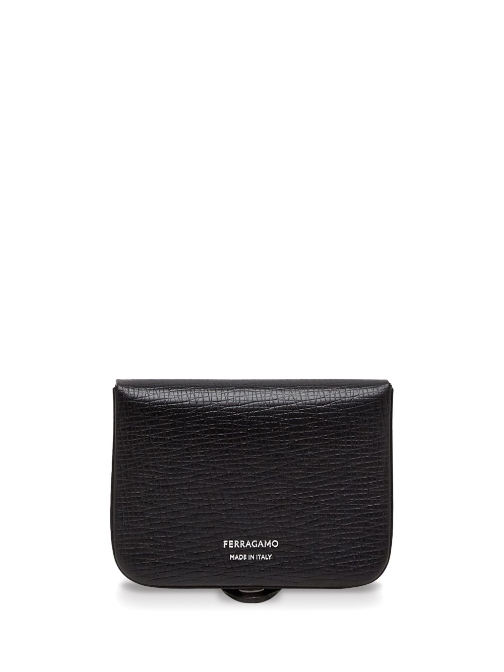 Ferragamo logo字母皮质钱包 - 黑色