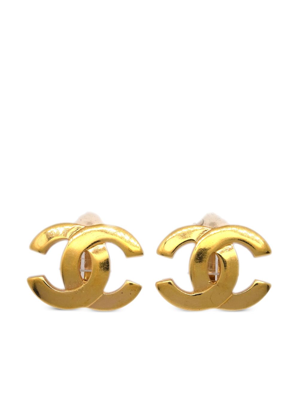 CHANEL Pre-Owned CC 夹扣式耳环（2002年典藏款） - 金色