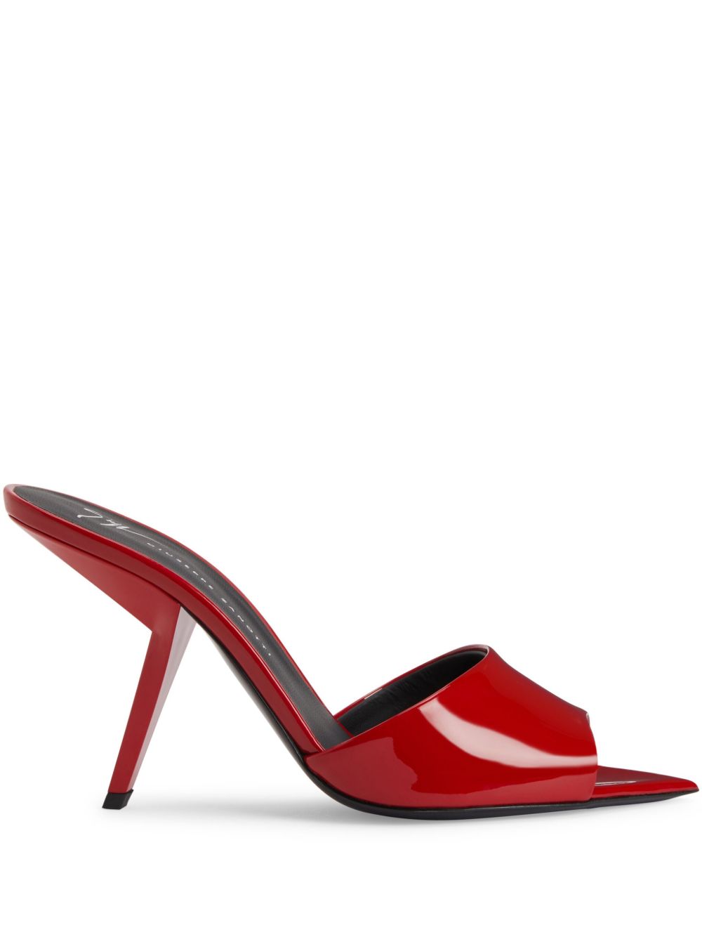 Giuseppe Zanotti Mystero 高跟皮质穆勒鞋 - 红色