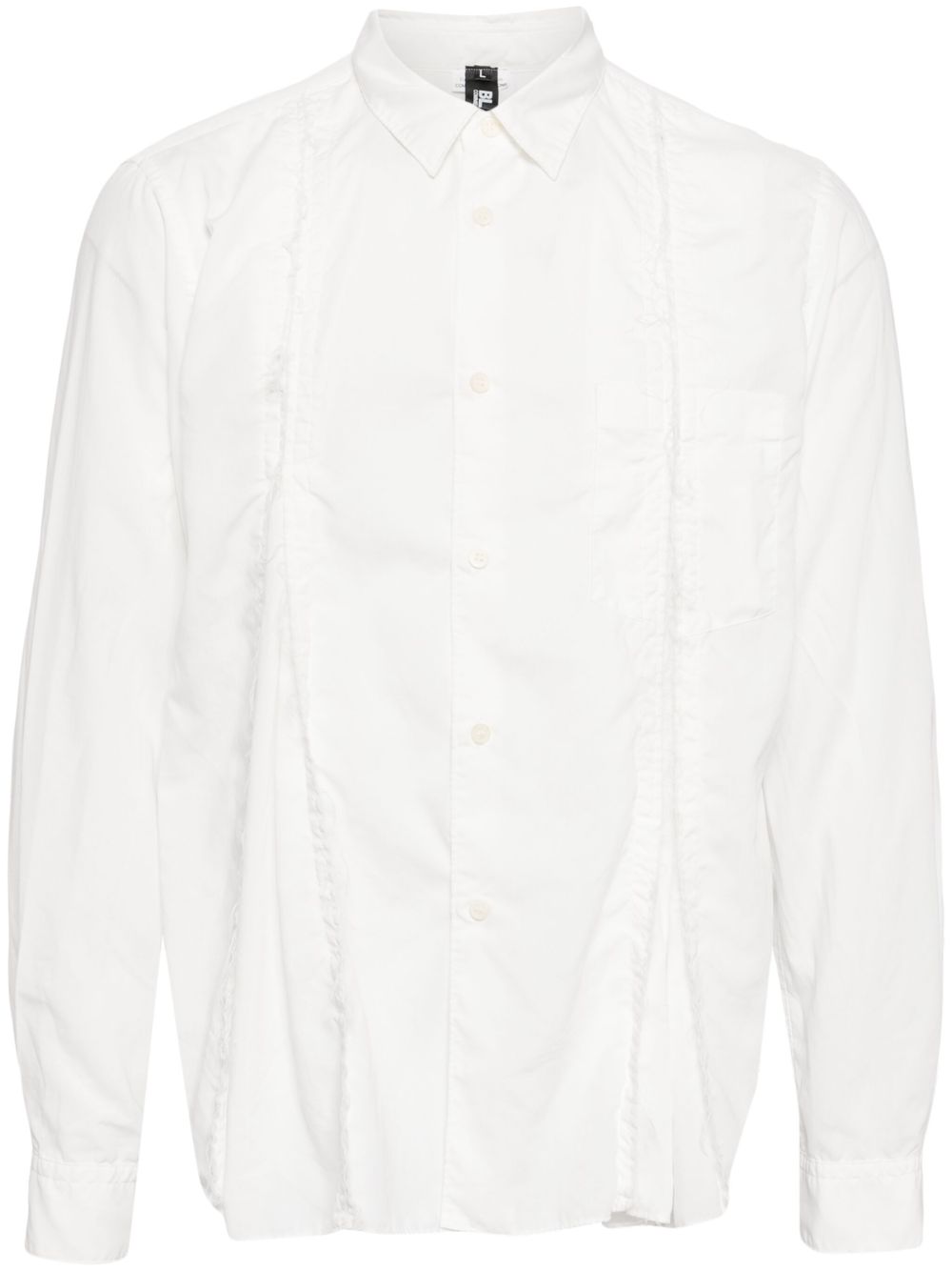 Black Comme Des Garçons 流苏边衬衫 - 白色