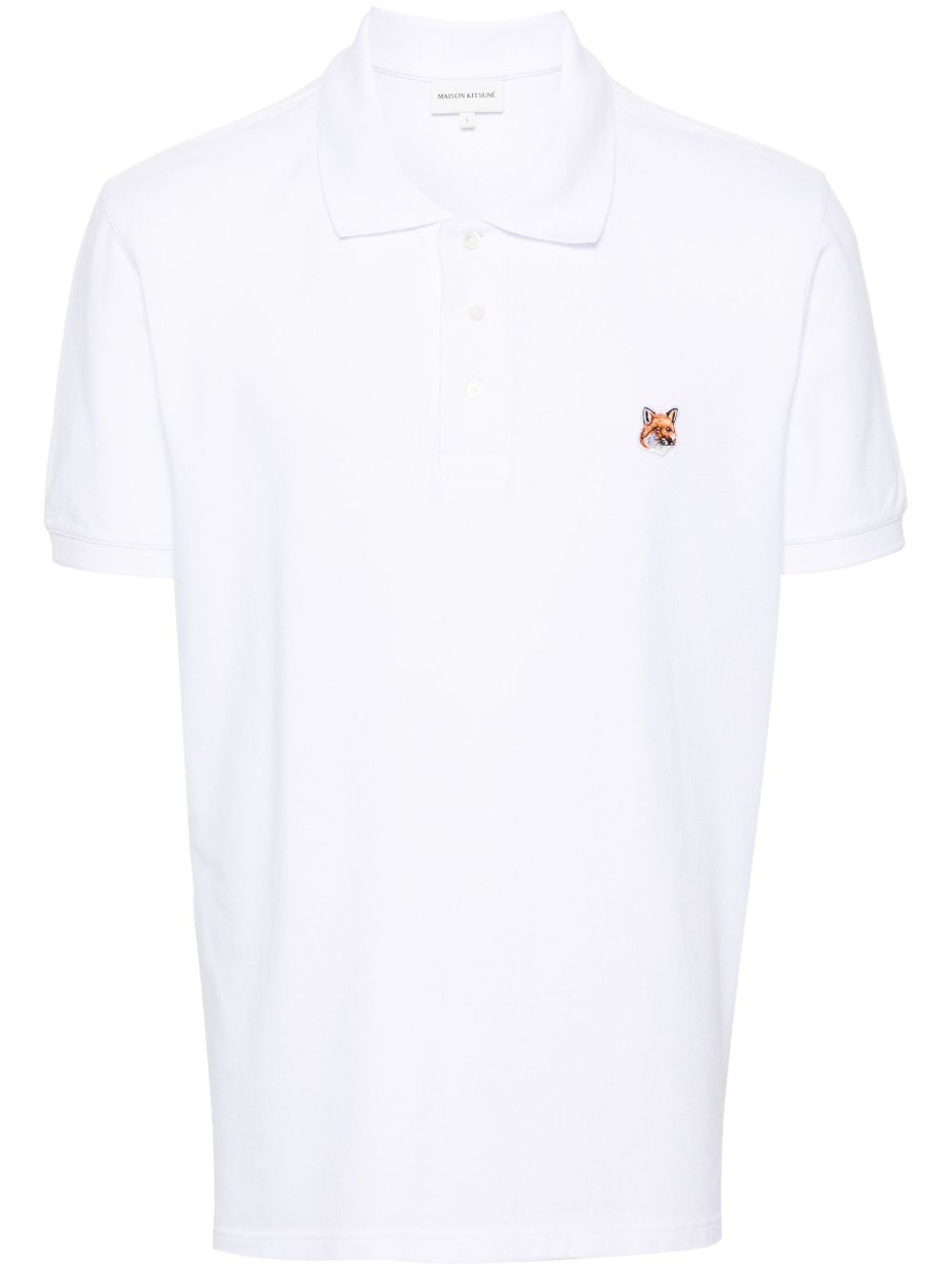 Maison Kitsuné Fox 贴花珠地布polo衫 - 白色