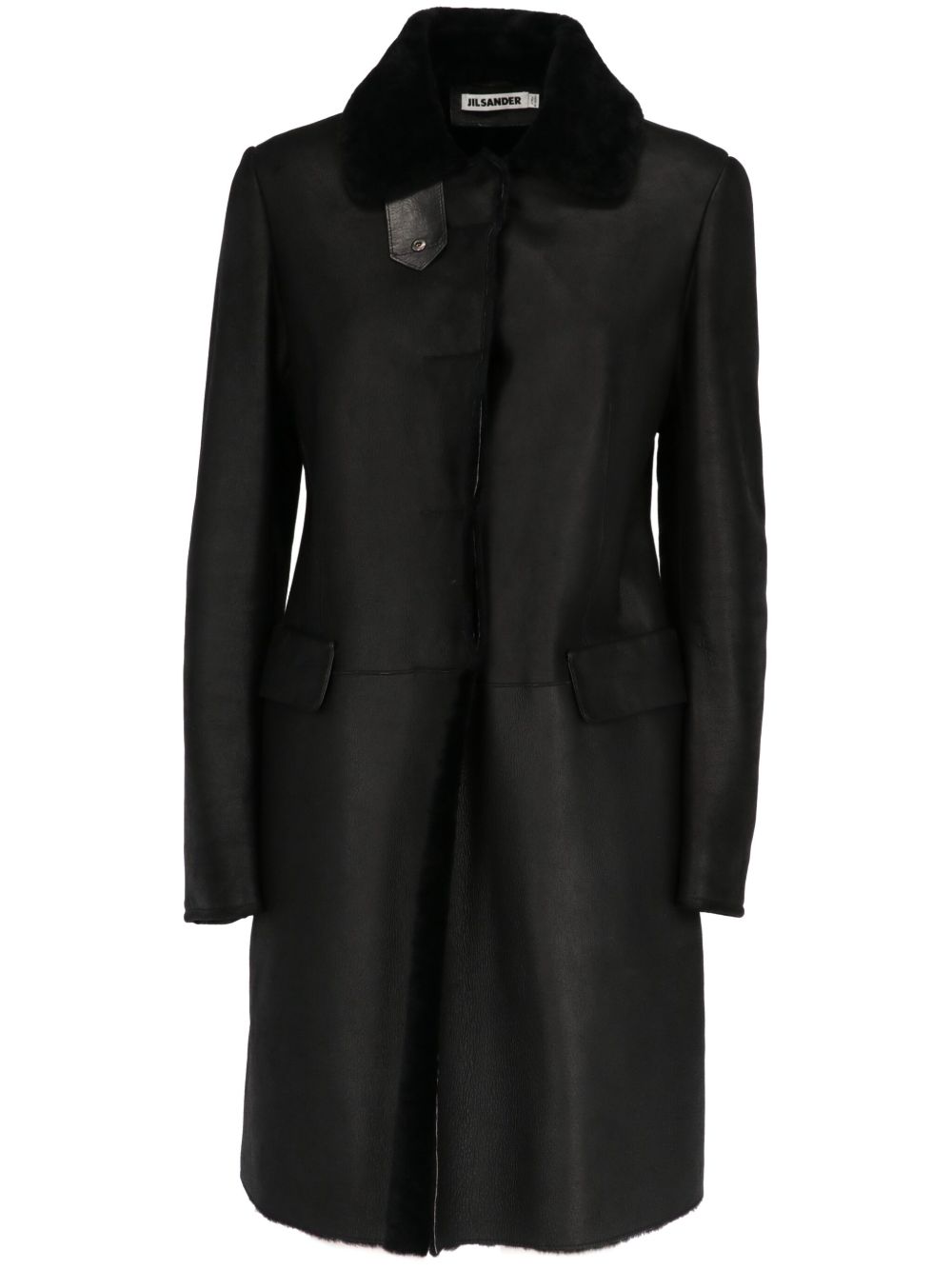 Jil Sander Pre-Owned 皮质外套（2000年代典藏款） - 黑色