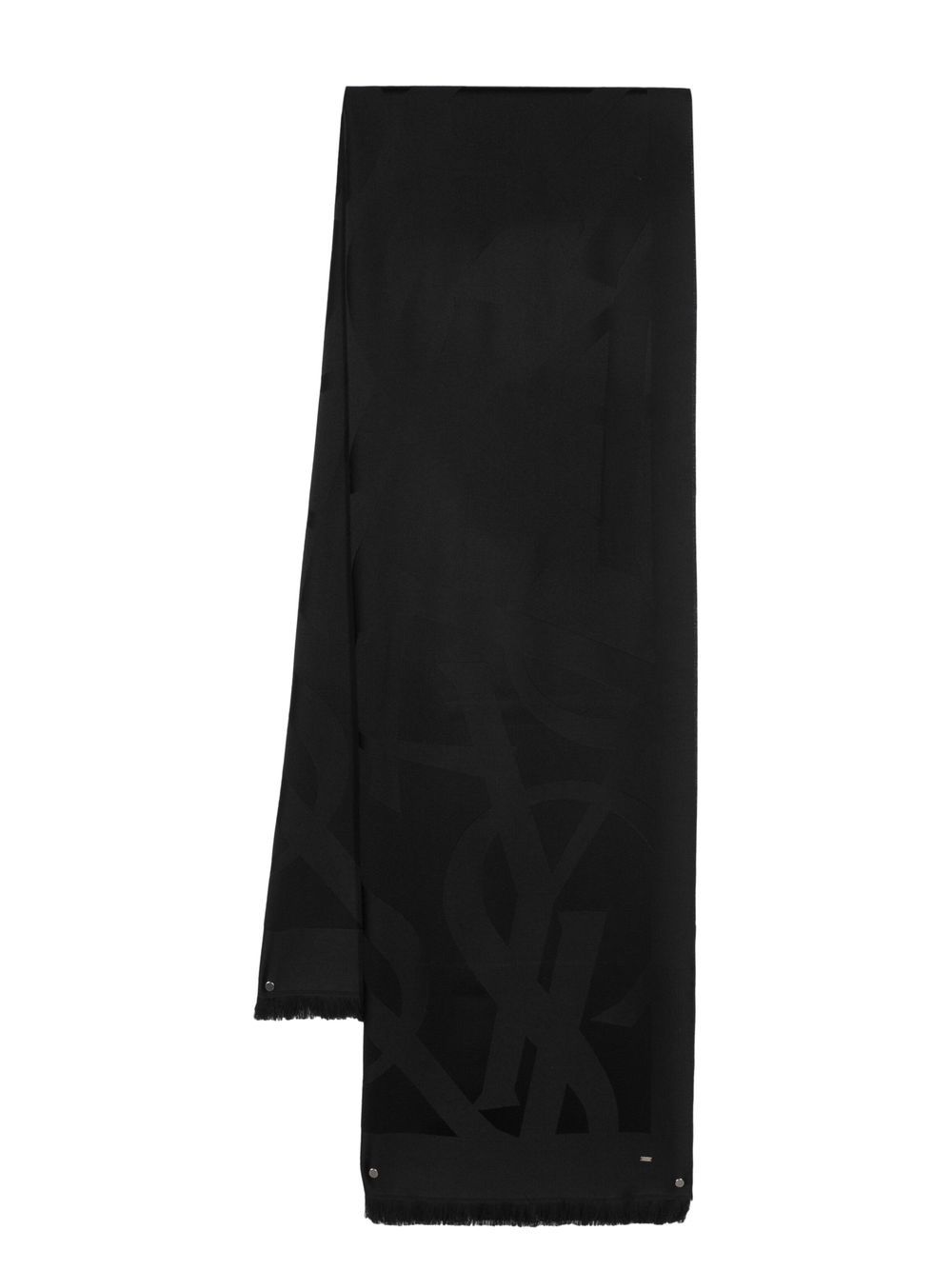 Saint Laurent logo提花围巾 - 黑色