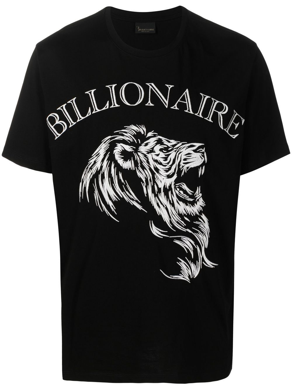 Billionaire 图案印花棉T恤 - 黑色