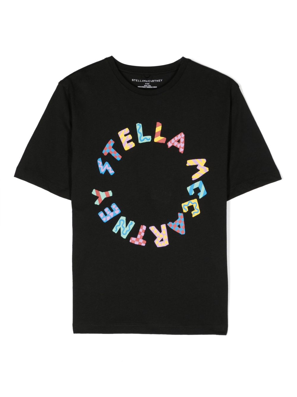 Stella McCartney Kids logo印花棉T恤 - 黑色