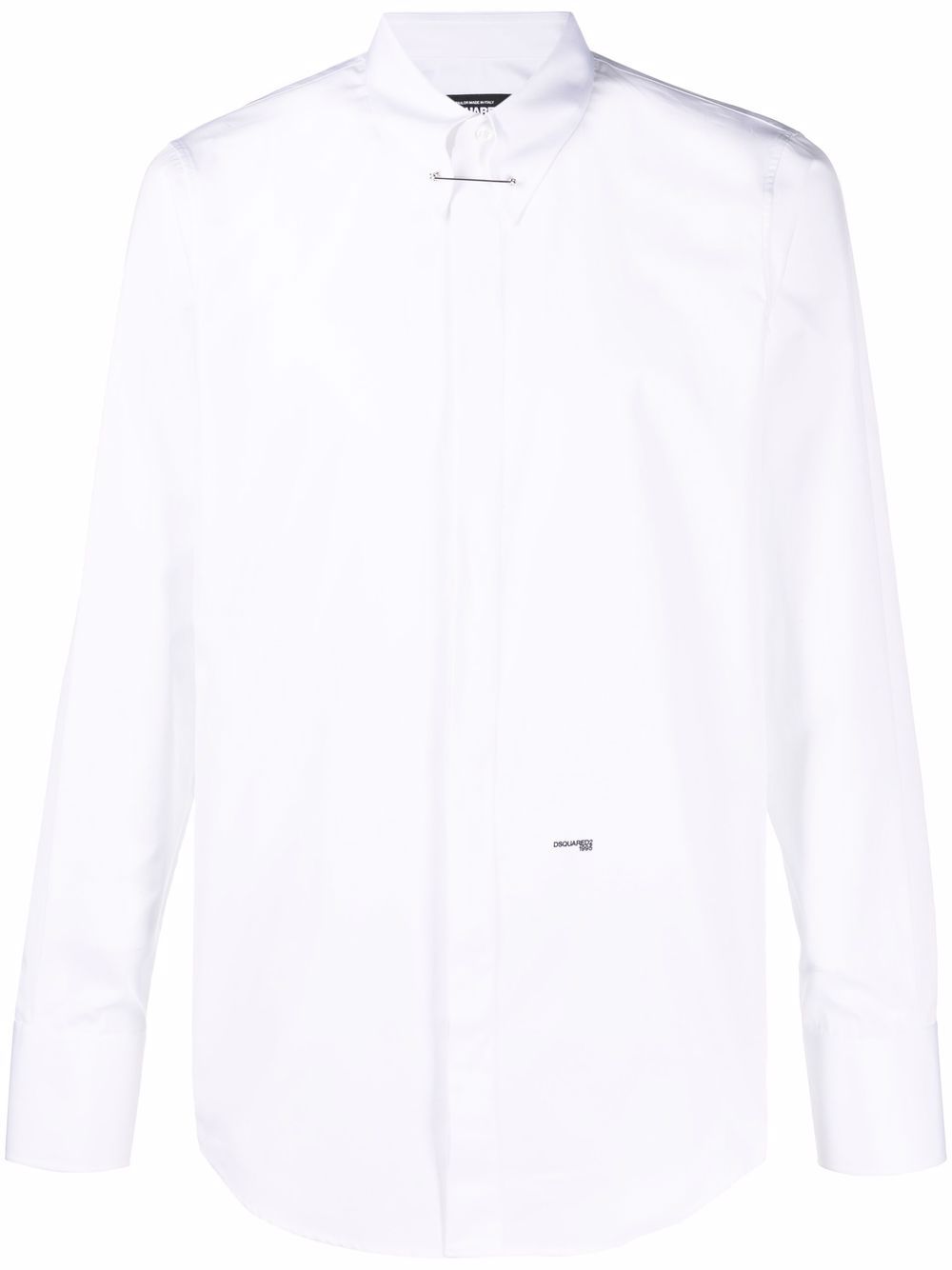 DSQUARED2 D2次方 别针领棉衬衫 - 白色