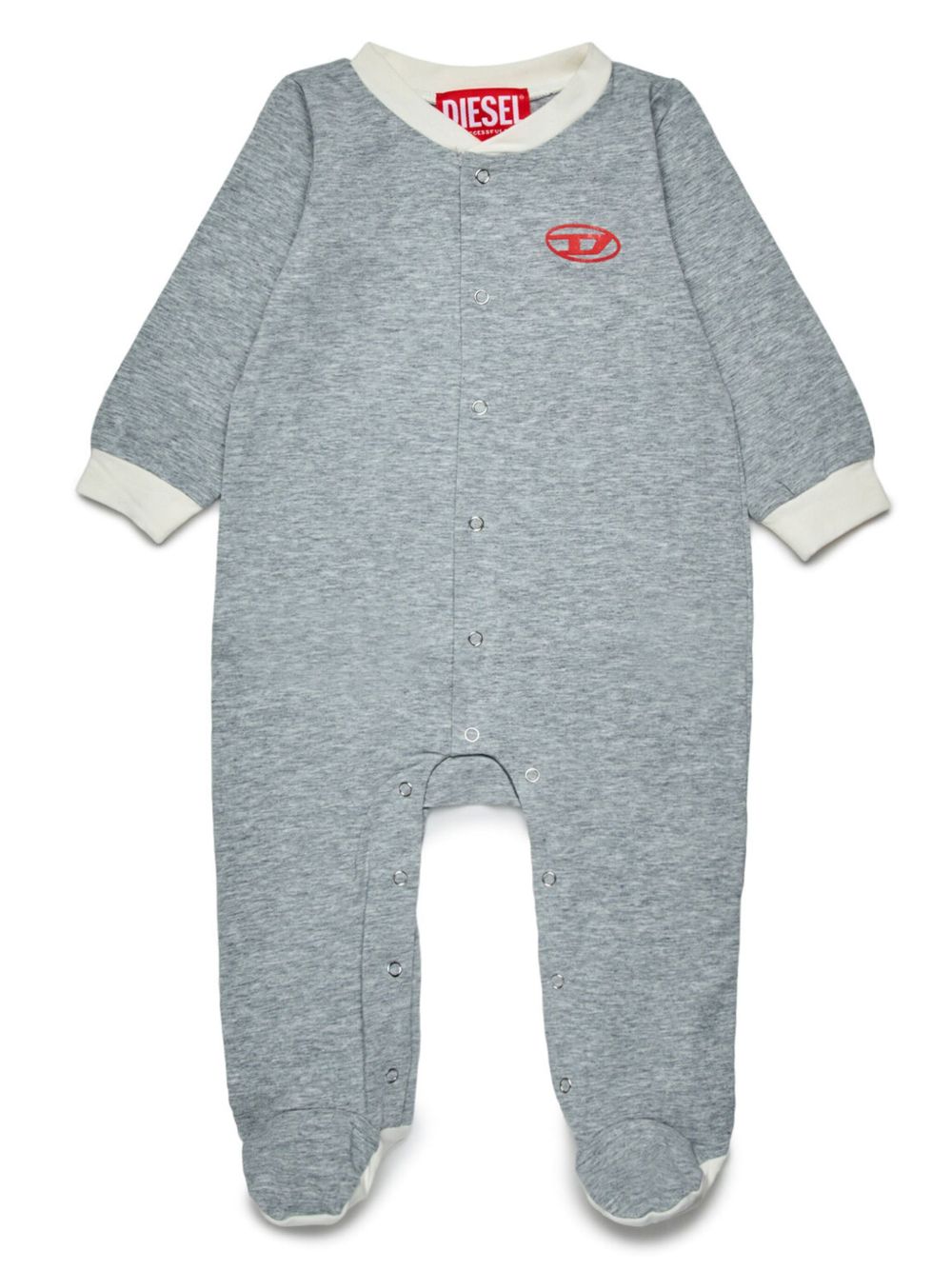 Diesel Kids logo刺绣连体睡衣 - 灰色
