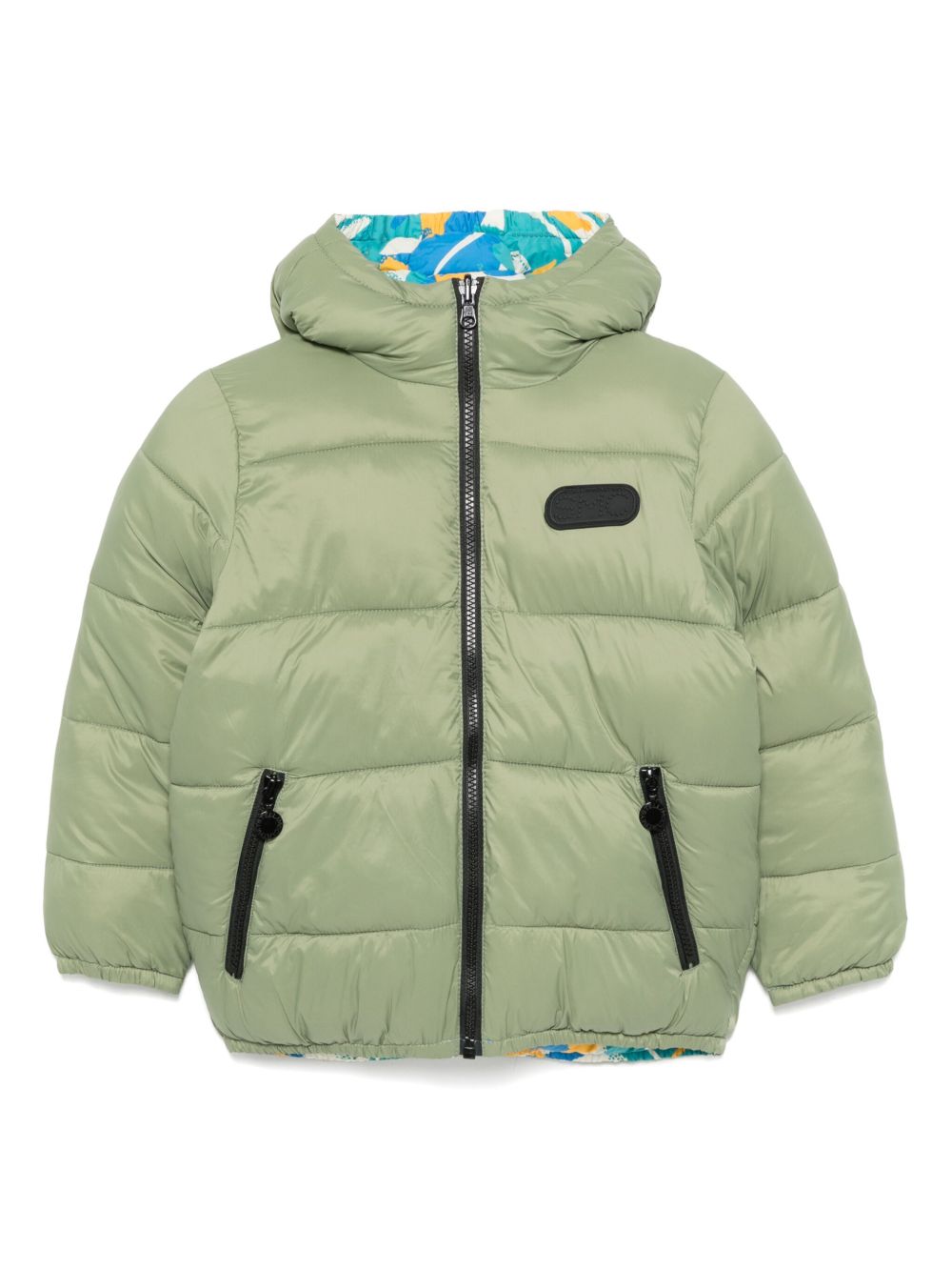 Stella McCartney Kids 连帽蓬松夹克 - 绿色