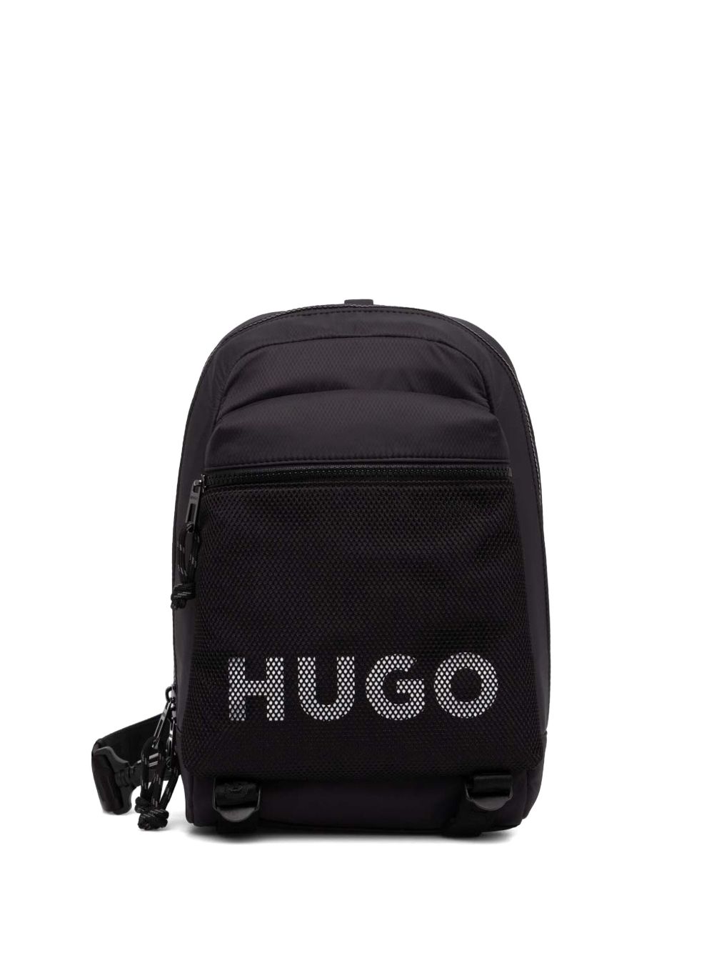 HUGO logo印花双肩包 - 黑色