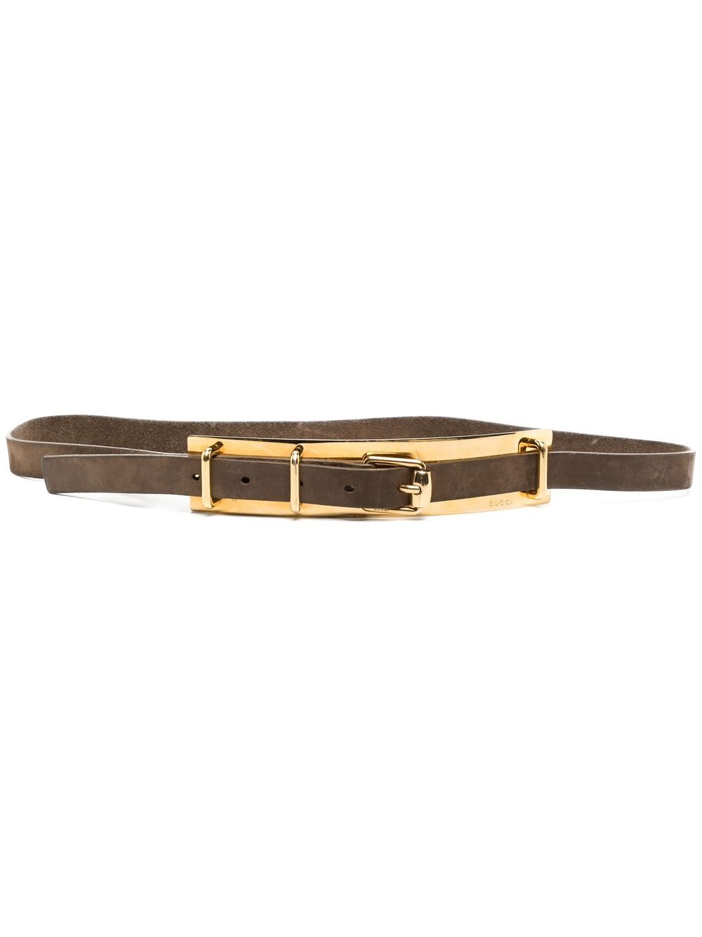 Gucci Pre-Owned 扣环腰带 - 褐色