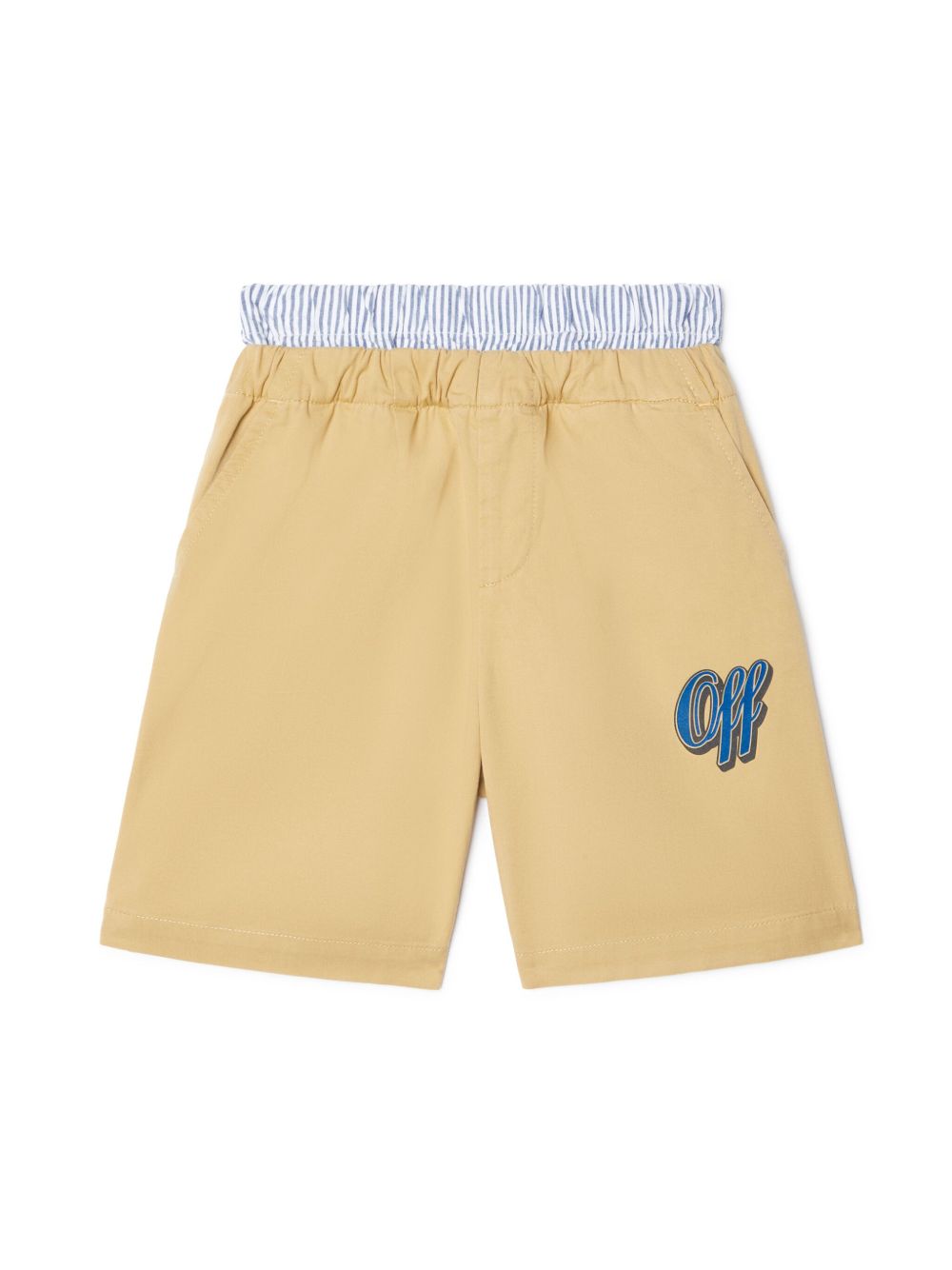 Off-White Kids Baseball logo印花棉短裤 - 中性色