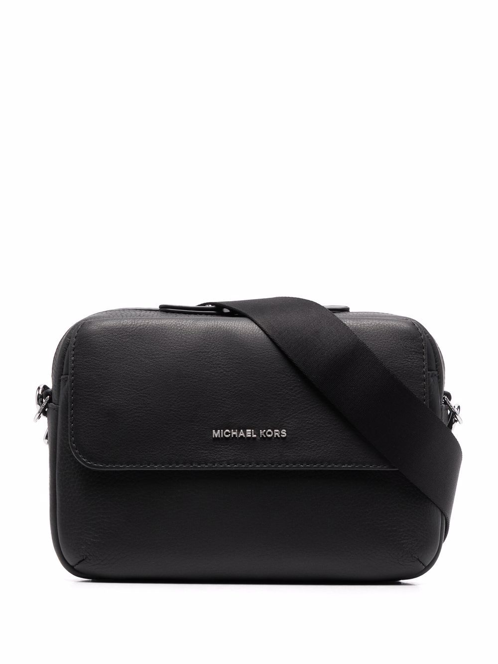 Michael Kors logo标牌皮质单肩包 - 黑色