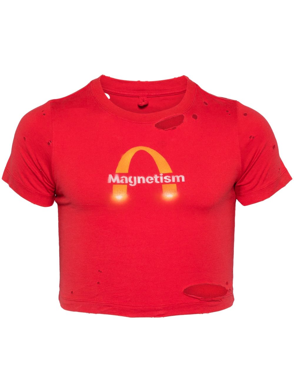 Doublet Magnetism Baby 仿旧T恤 - 红色