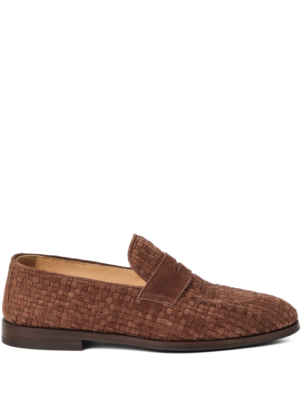Brunello Cucinelli 编织乐福鞋 - 褐色