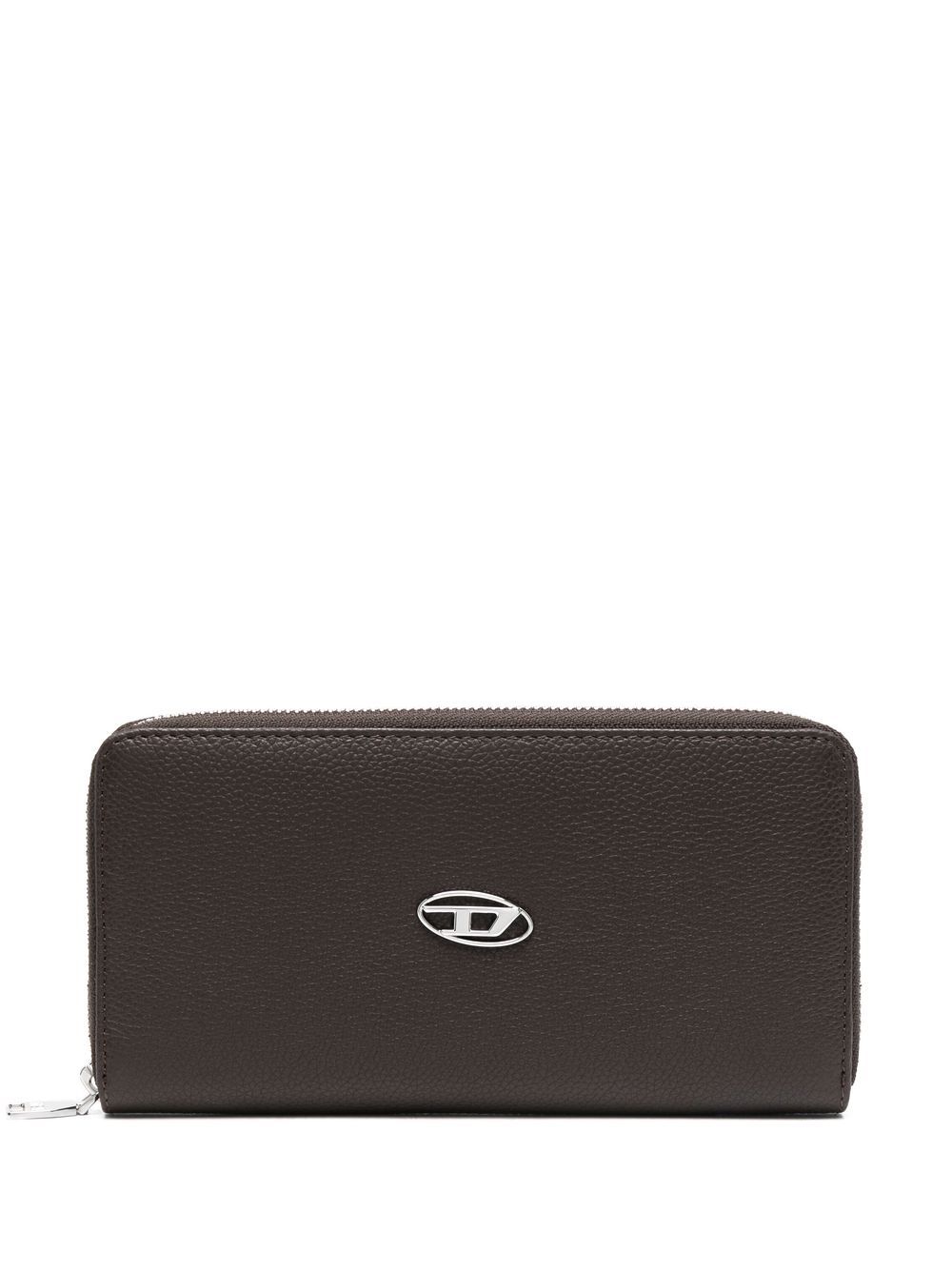 Diesel Continental Zip L logo标牌皮质钱包 - 黑色