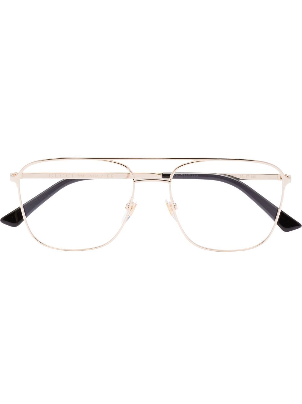 Gucci Eyewear 古驰 飞行员双色眼镜 - 金色