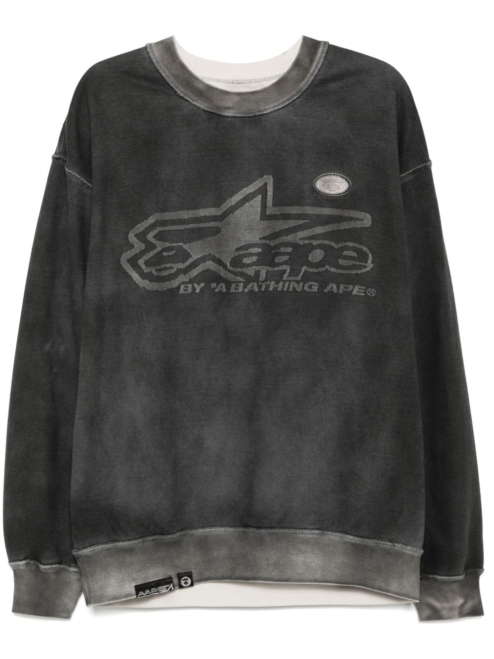 AAPE BY *A BATHING APE® logo水洗卫衣 - 黑色