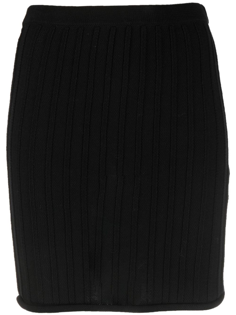 Filippa K 罗纹针织迷你半身裙 - 黑色