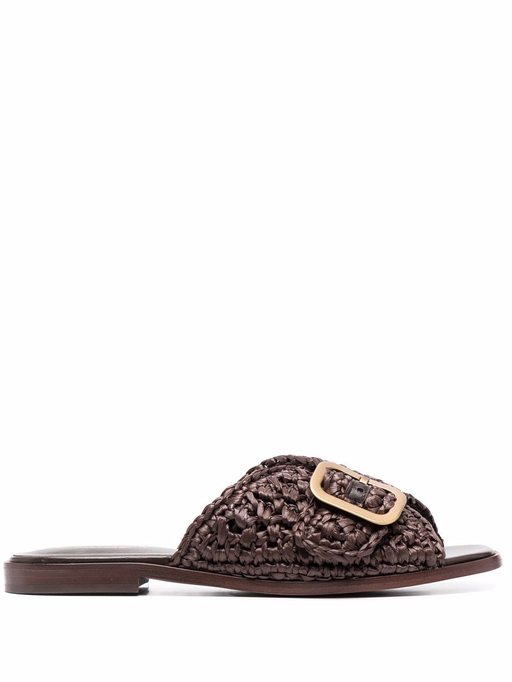 Tod's 托德斯 扣环细节编织拖鞋 - 褐色
