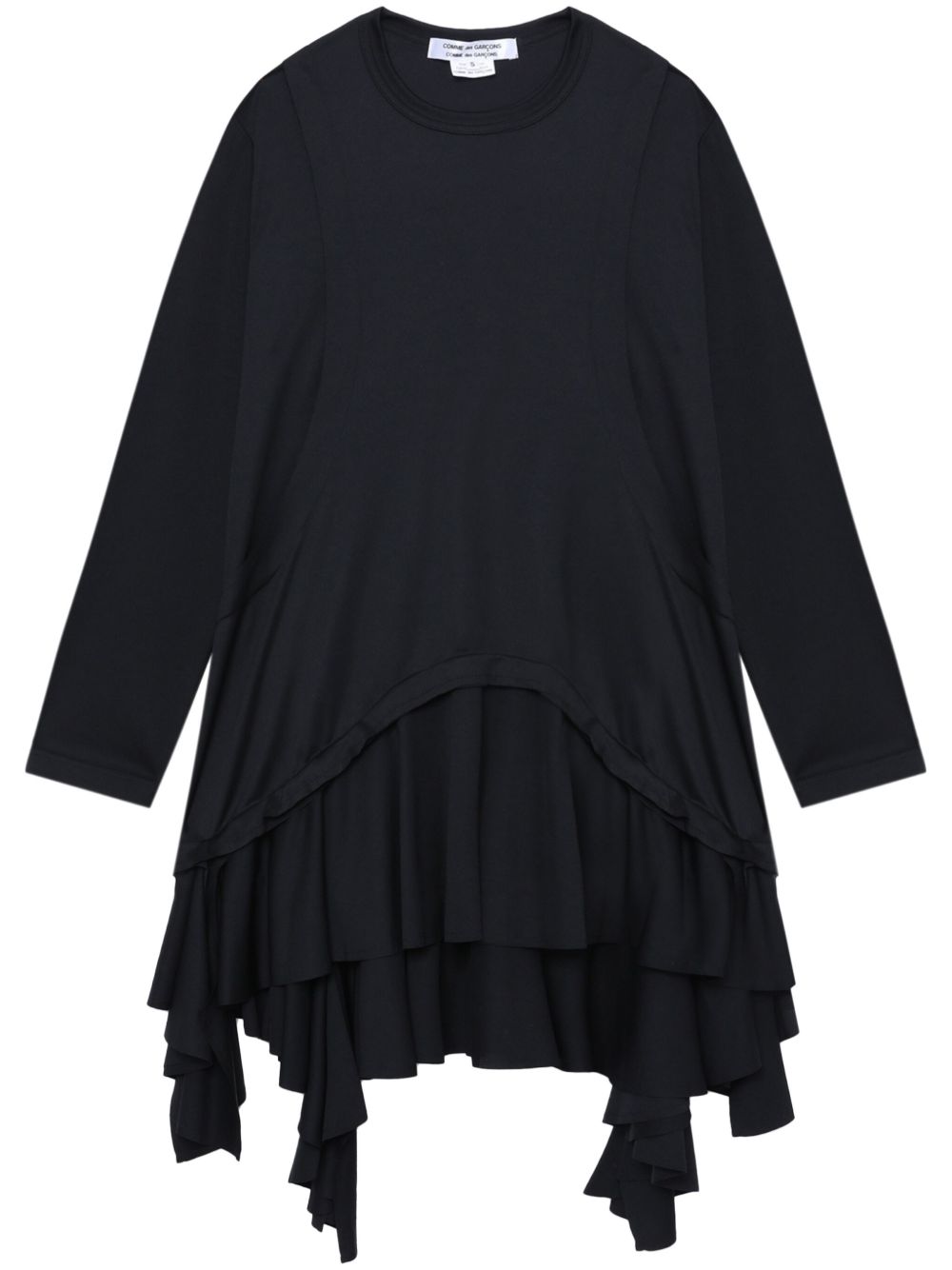 Comme Des Garçons Comme Des Garçons 不对称垂坠连衣裙 - 黑色