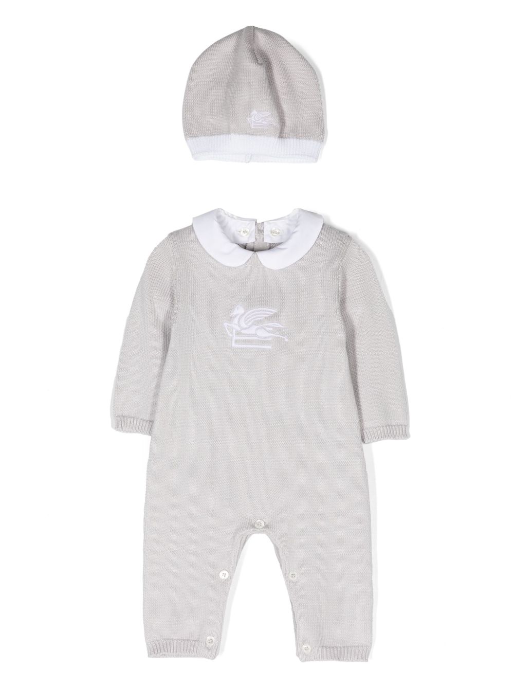 ETRO KIDS Pegaso 图案针织连体衣套装 - 灰色