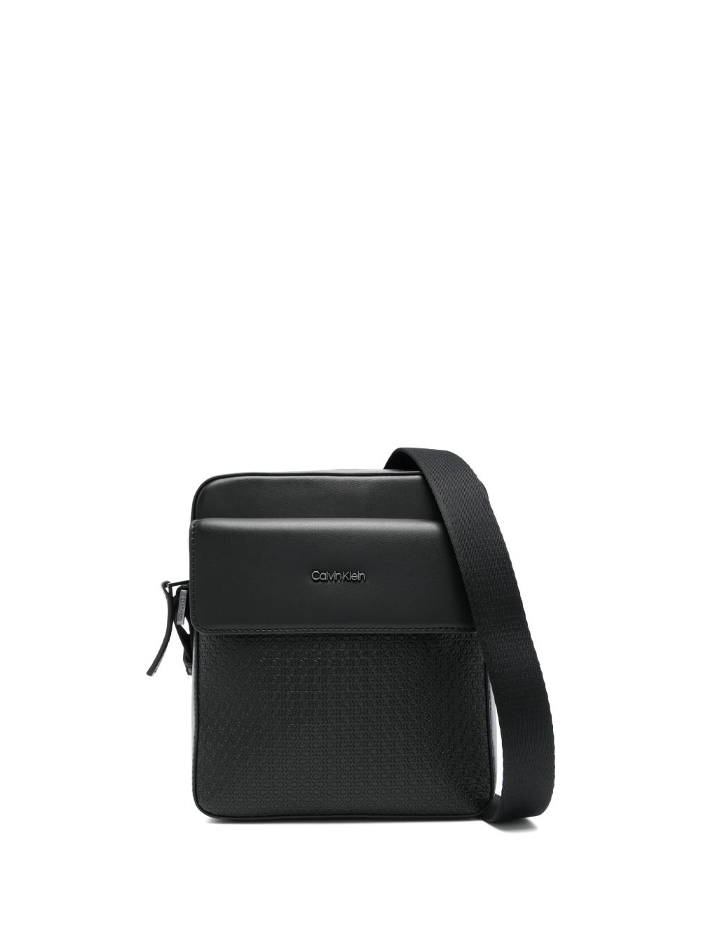 Calvin Klein Vertical Lines Reporter 邮差包 - 黑色