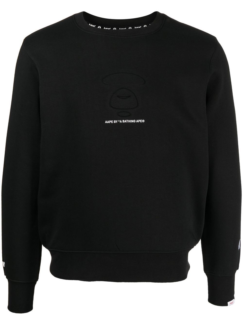 AAPE BY *A BATHING APE® logo印花棉卫衣 - 黑色