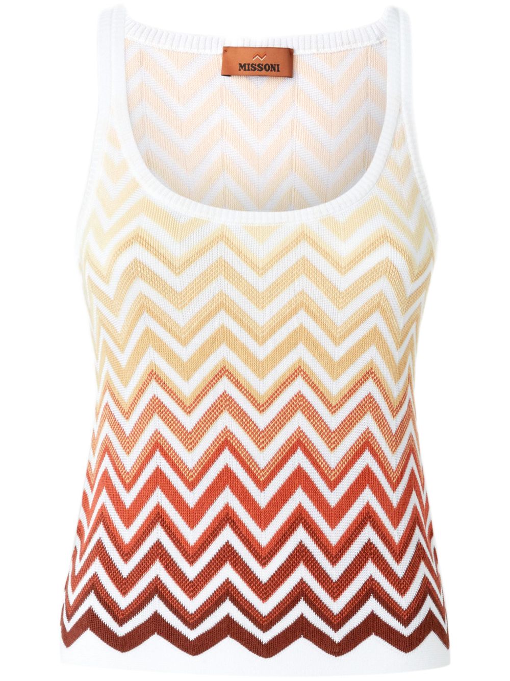 Missoni Z字形图案编织马甲 - 白色