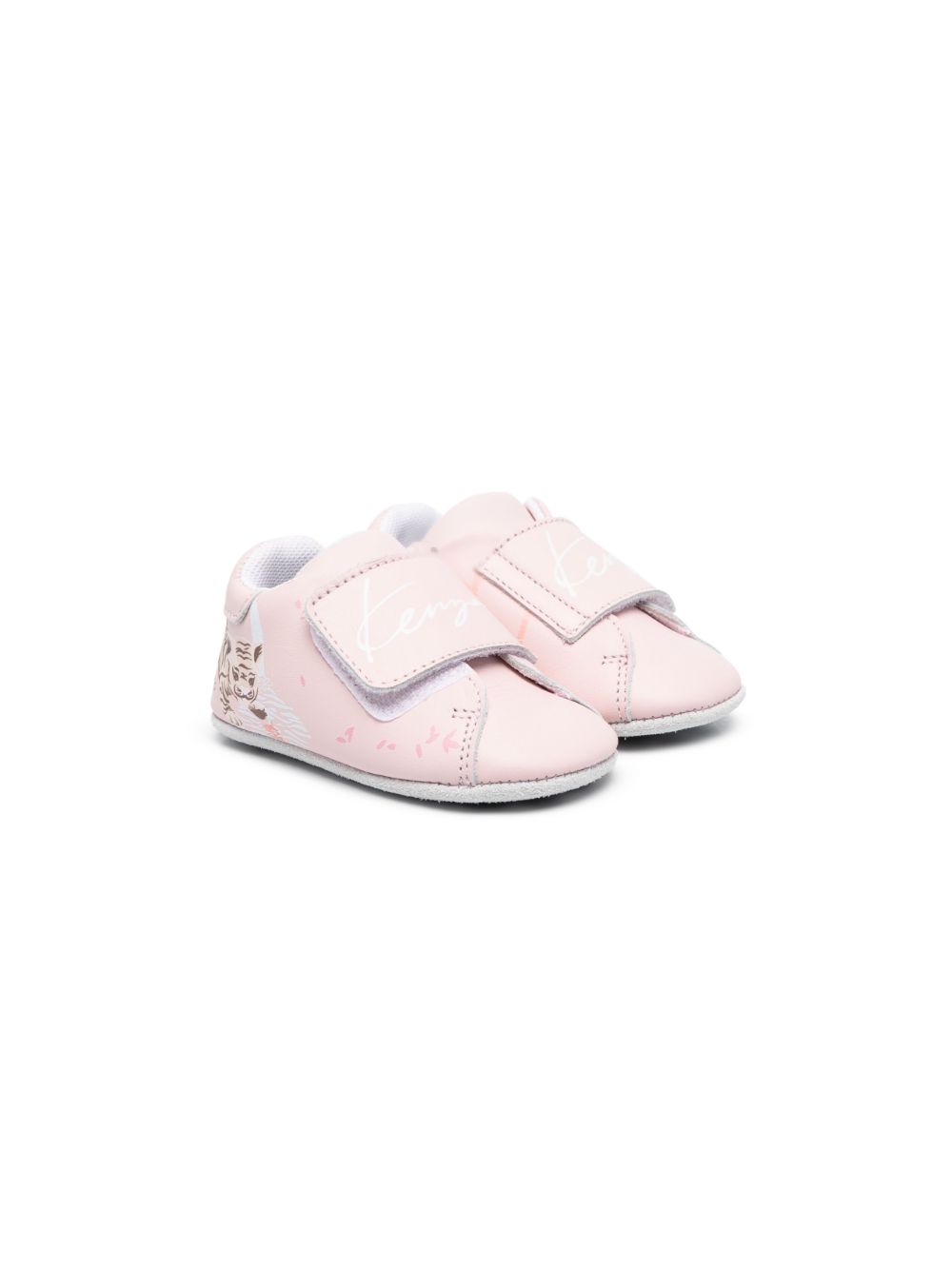 Kenzo Kids 低帮皮质运动鞋 - 粉色