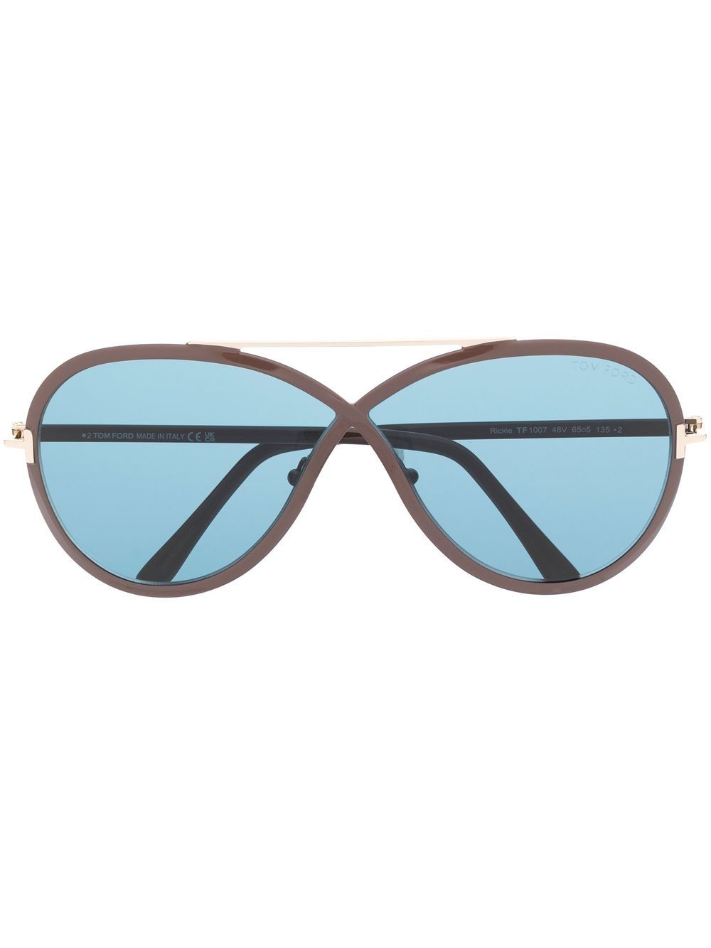 TOM FORD Eyewear Rickie 圆框太阳眼镜 - 褐色
