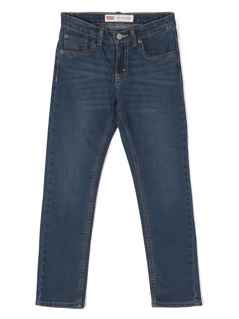 Levi's Kids 直筒标贴牛仔裤 - 蓝色