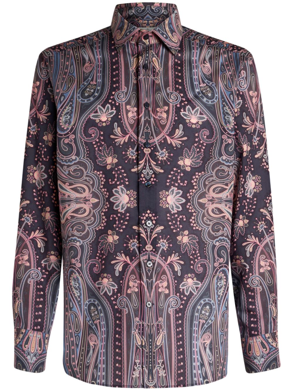 ETRO 佩斯理印花棉衬衫 - 蓝色