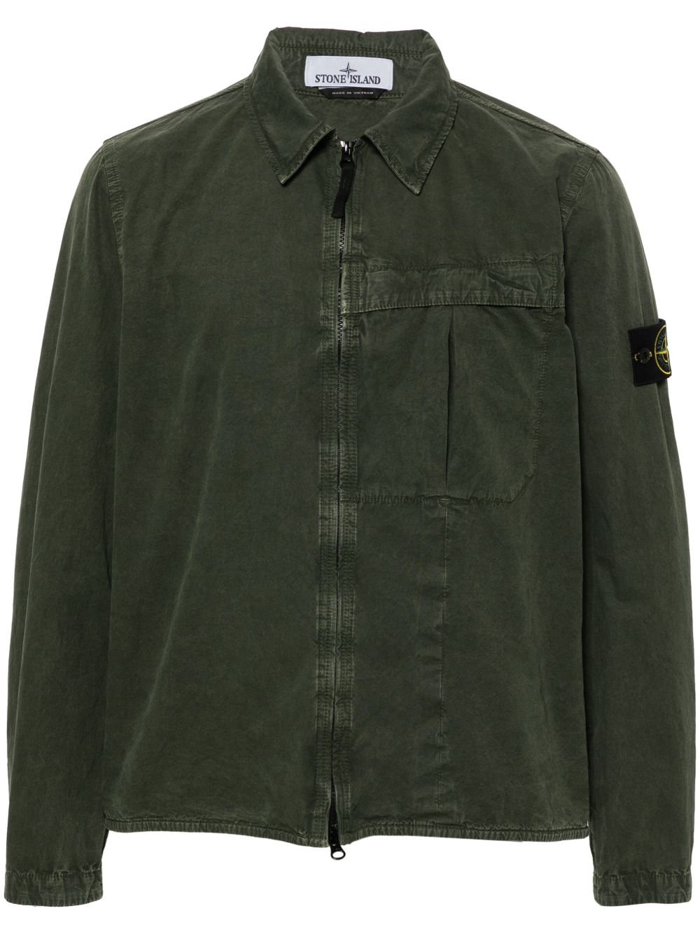 Stone Island 罗盘徽章棉衬衫 - 绿色