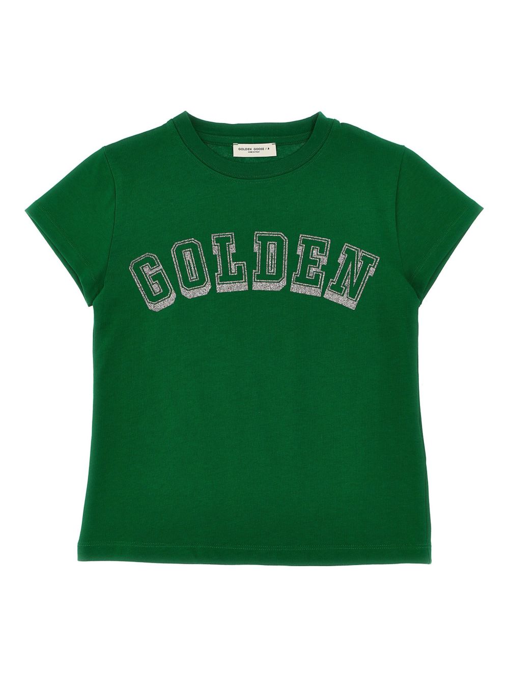 Golden Goose Kids logo印花亮片金葱细节T恤 - 绿色