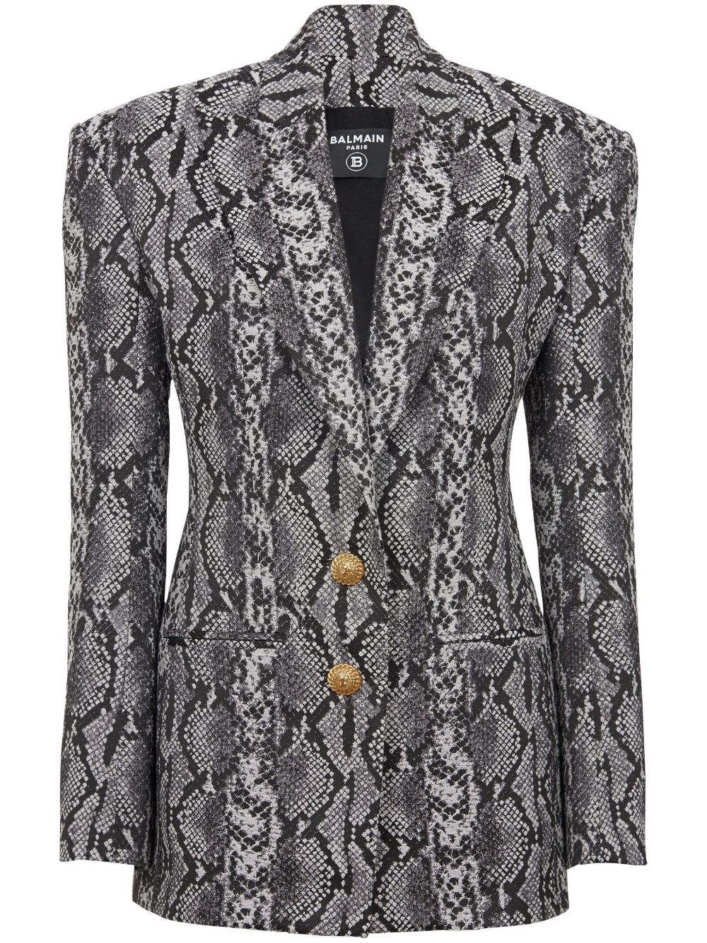 Balmain 2-Button 蛇纹西装夹克 - 灰色