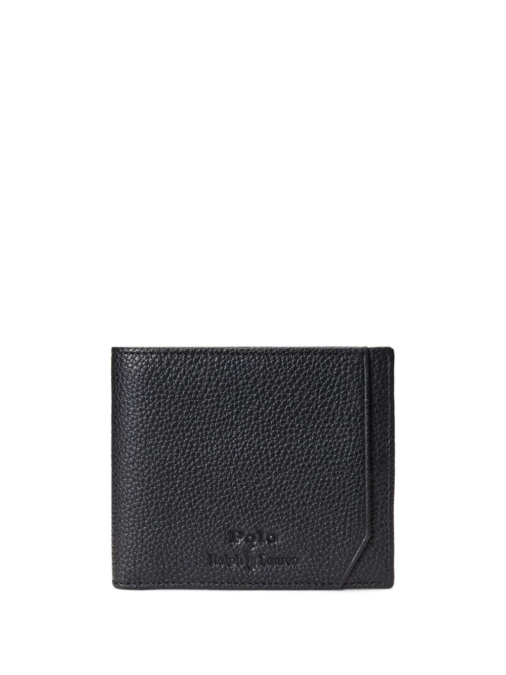 Polo Ralph Lauren Pebble 对折皮质钱包 - 黑色