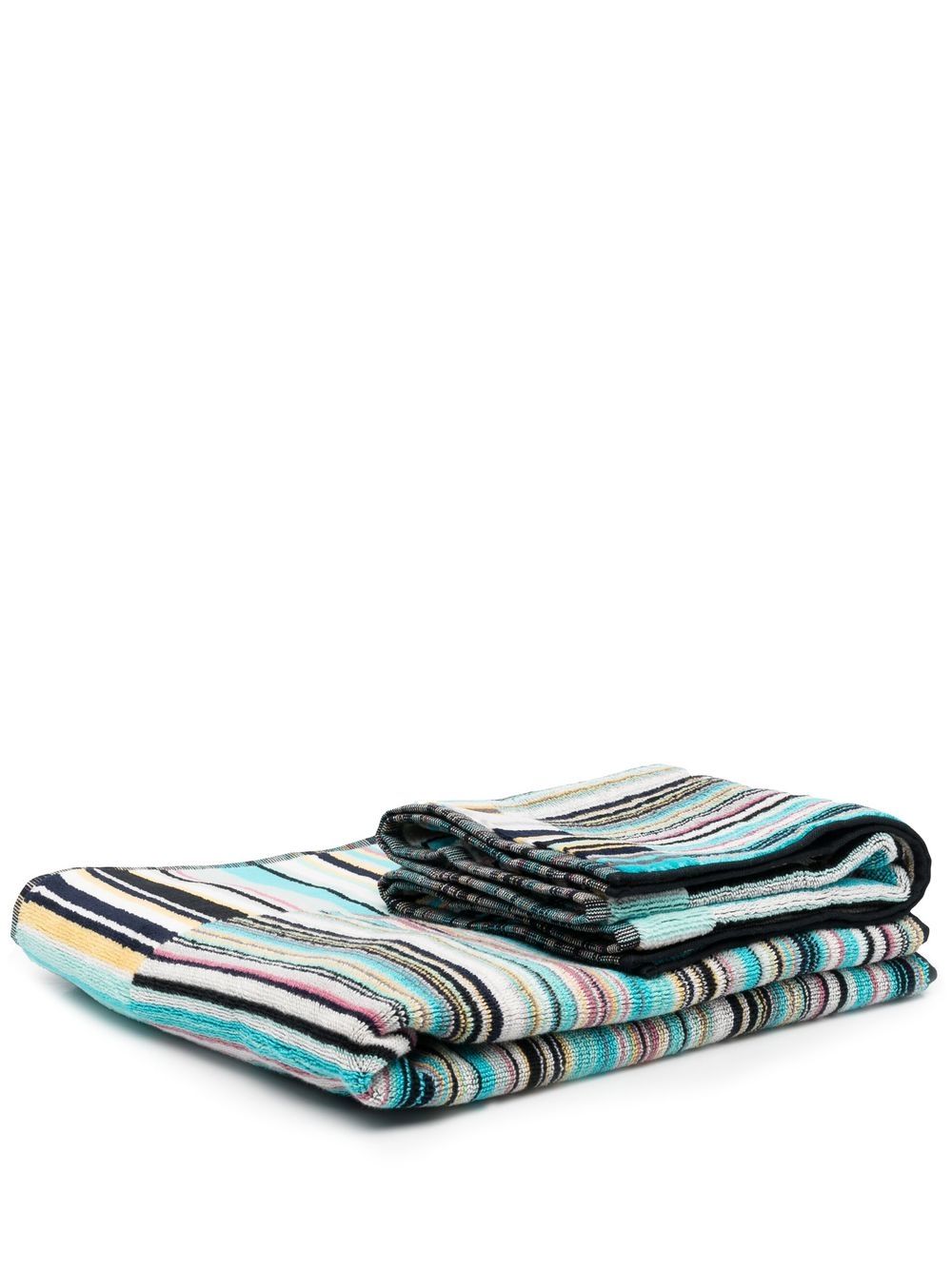 Missoni Home 条纹毛巾套装 - 蓝色