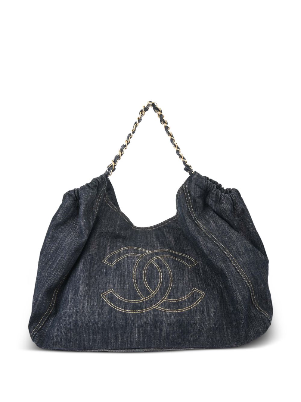 CHANEL Pre-Owned CC 牛仔托特包（2007年典藏款） - 蓝色