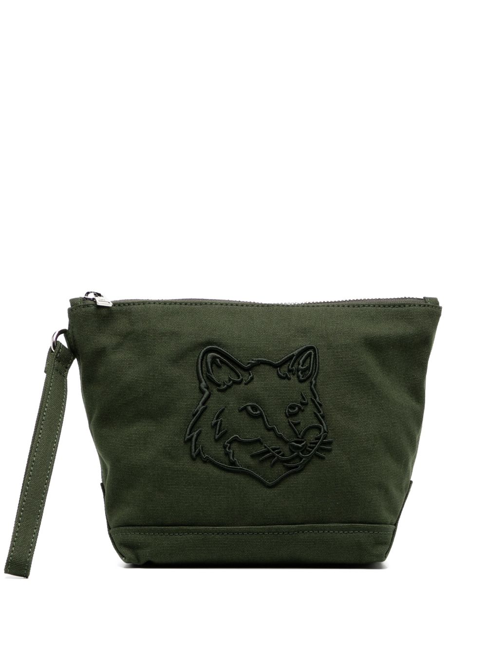 Maison Kitsuné Fox Head 拉链小袋 - 绿色