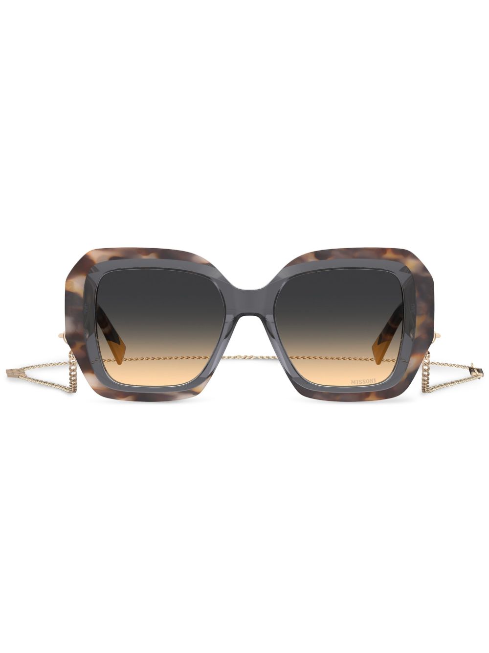 MISSONI EYEWEAR 搭链太阳眼镜 - 褐色