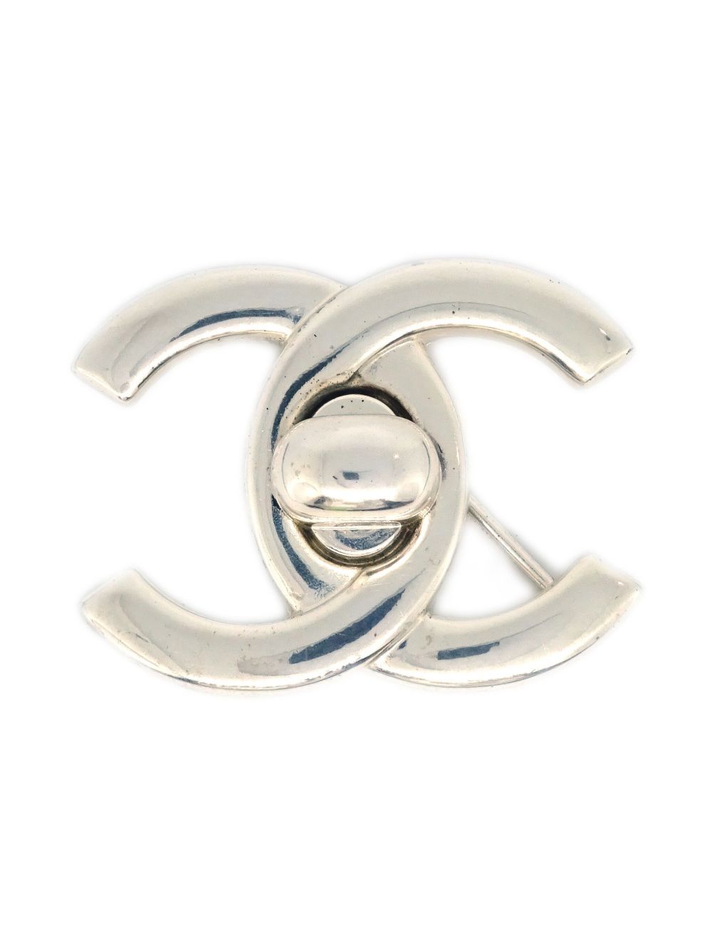CHANEL Pre-Owned Turnlock 胸针（1996年典藏款） - 银色