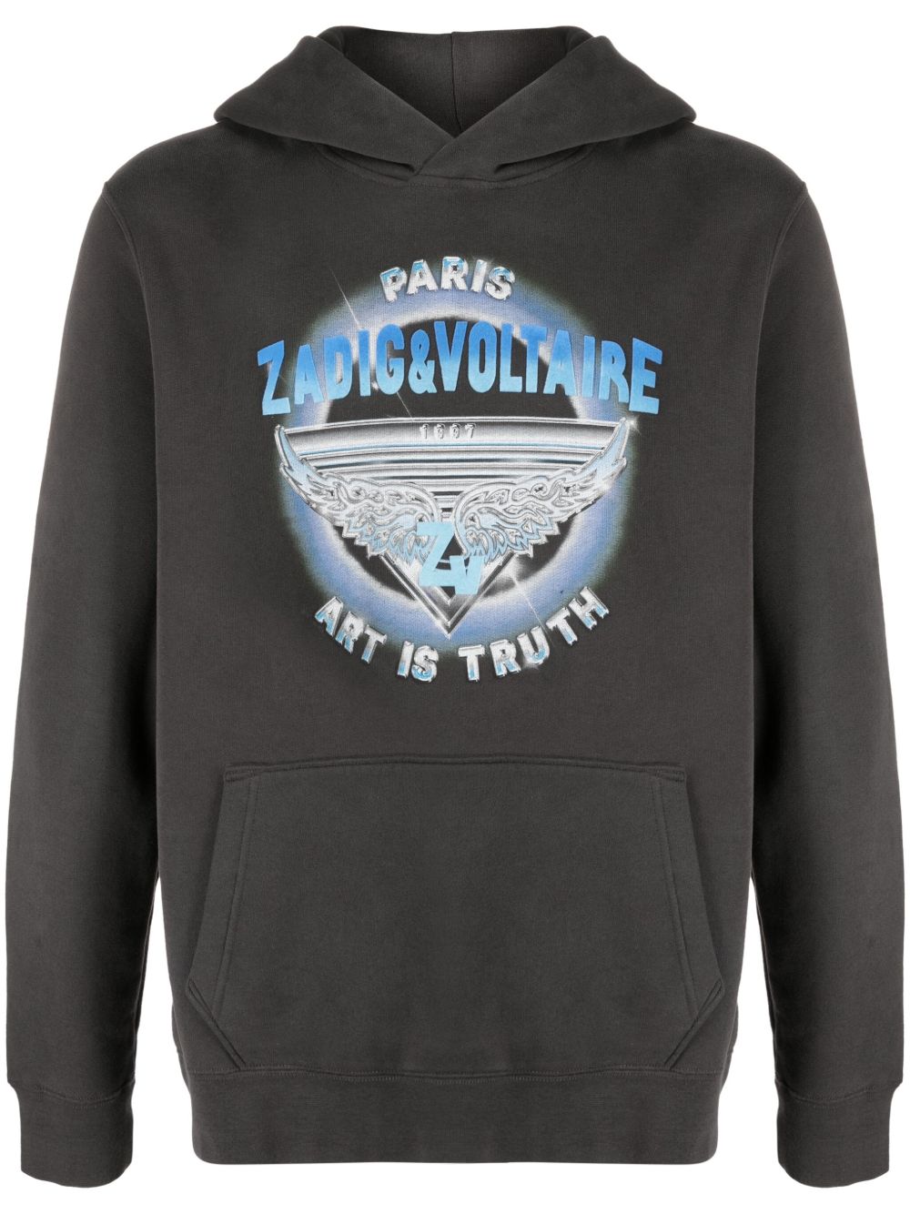 Zadig&Voltaire logo印花连帽衫 - 灰色