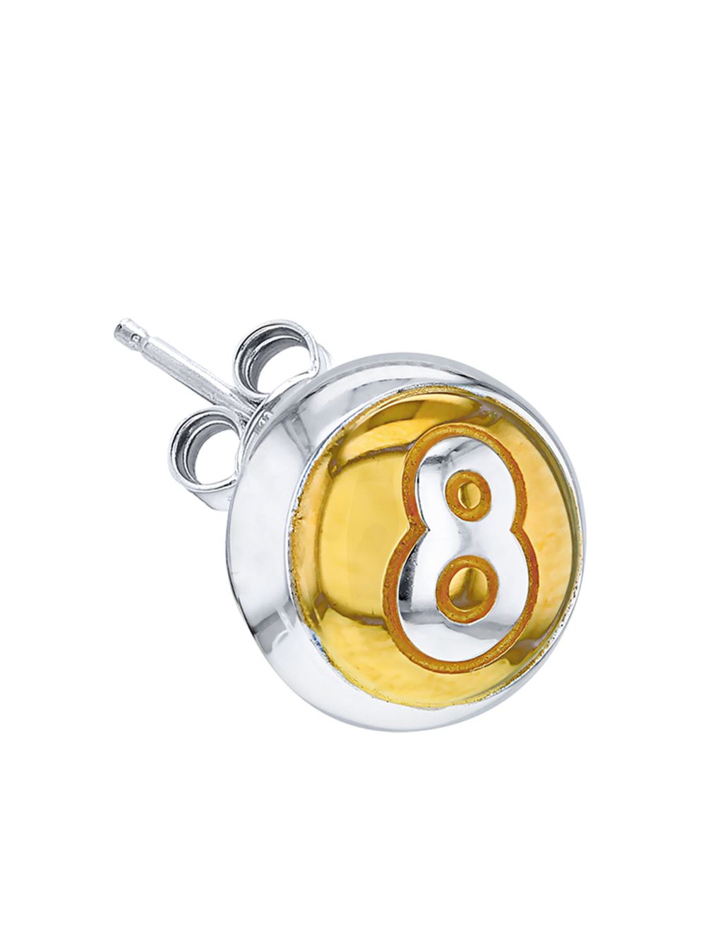 True Rocks Eight Ball 耳环 - 银色